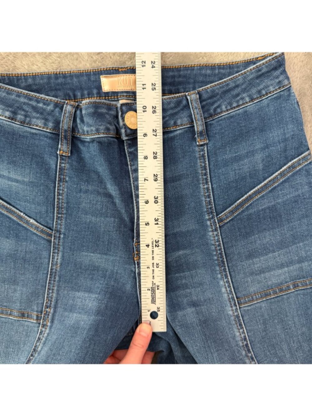 Kut From The Kloth Jean Wide Leg Jeans High Rise Womens 8 Seamed Full Length - Picture 6 of 8